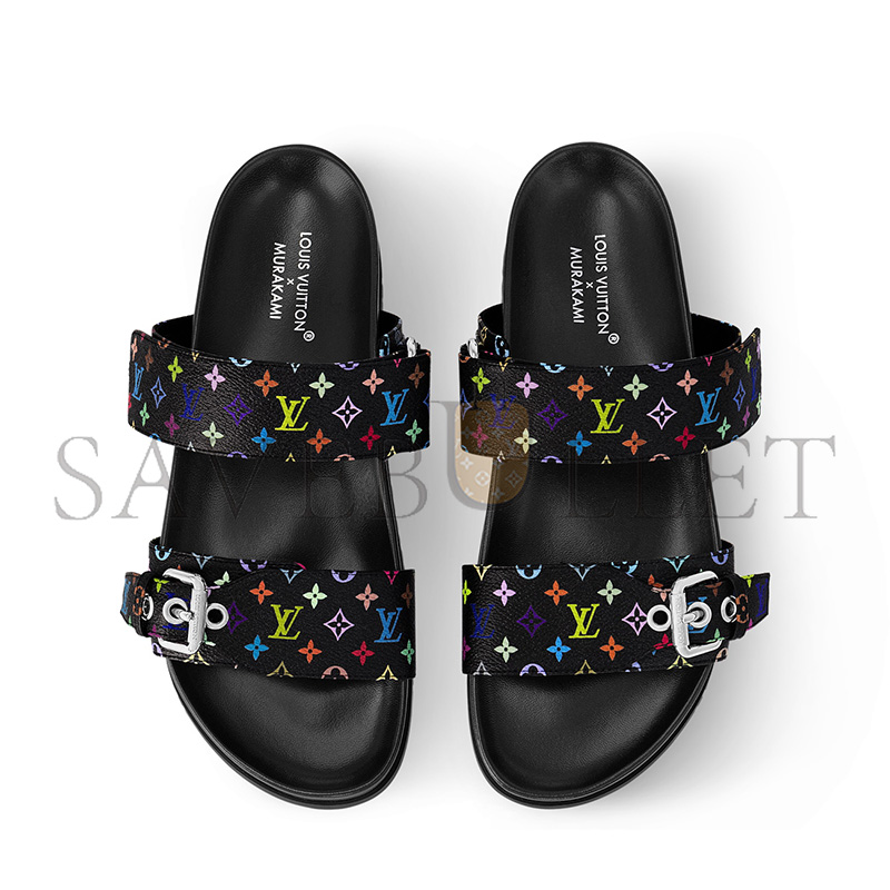 LOUIS VUITTON MURAKAMI LV X TM BOM DIA FLAT COMFORT MULES 1AGXUJ LOUIS VUITTON MURAKAMI LV X TM BOM DIA FLAT COMFORT MULES 1AGXUJ